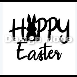 Happy Easter bunny decal 4”